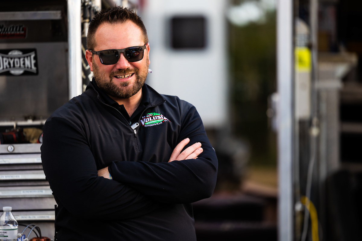 Volusia Speedway Park track promoter Anthony Tate smiles on a race day. 